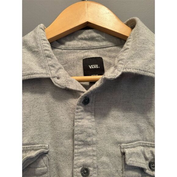 Vans Men's Gray Long Sleeve Button-Up Shirt Size M Casual - Picture 3 of 6